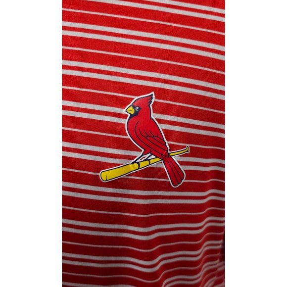 MLB Genuine Merchandise XL Red Stripe St Louis Cardinals TX3 Cool Polo Shirt - Picture 2 of 13